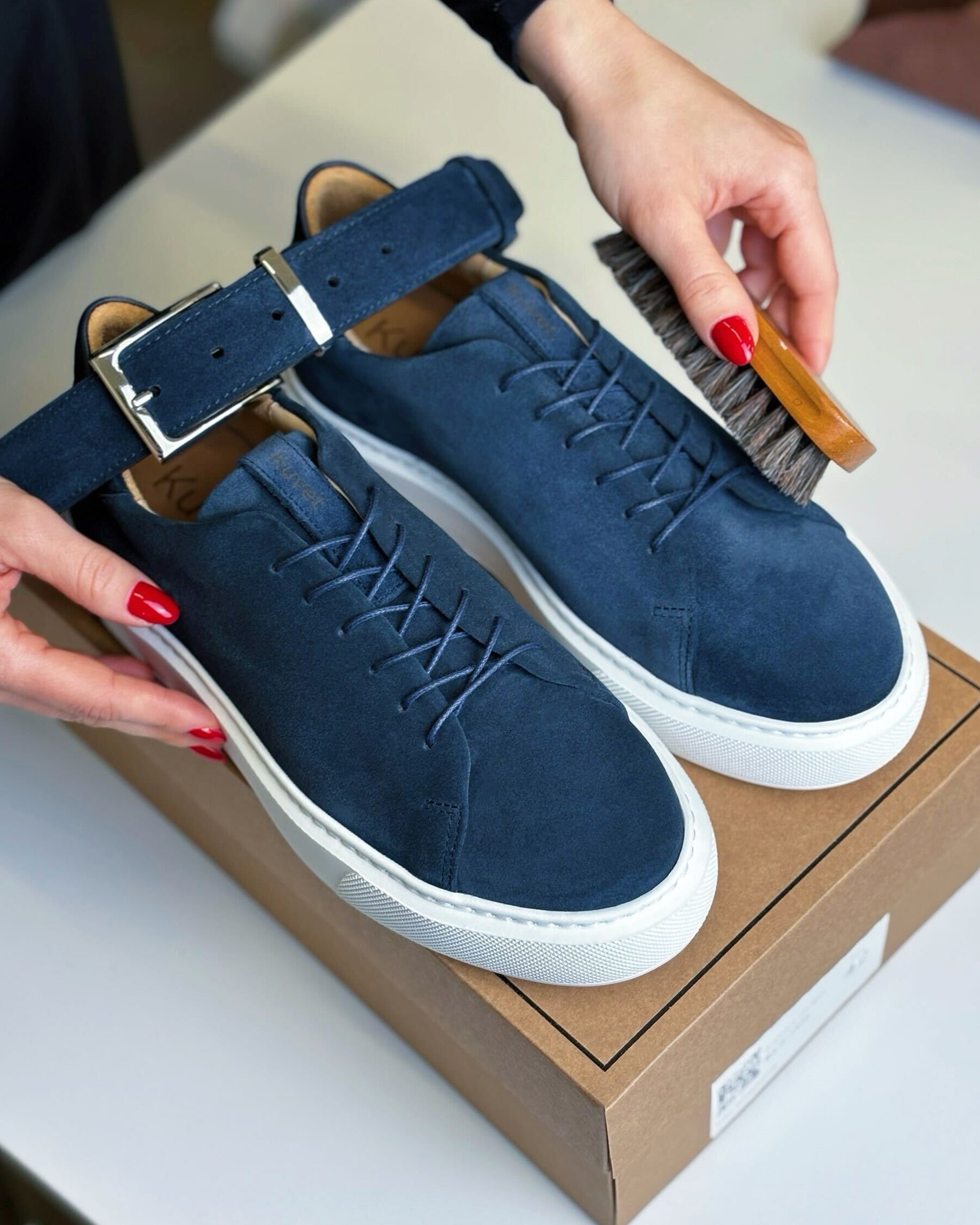 Sneakers CS Navy Blue – Kuvet. - Premium bespoke Sneakers, Shoes & Boots